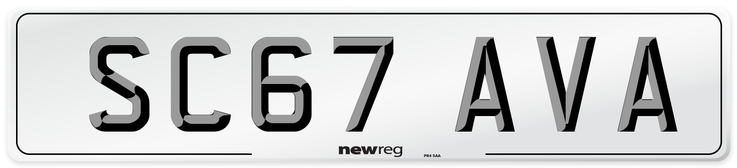SC67 AVA Number Plate from New Reg